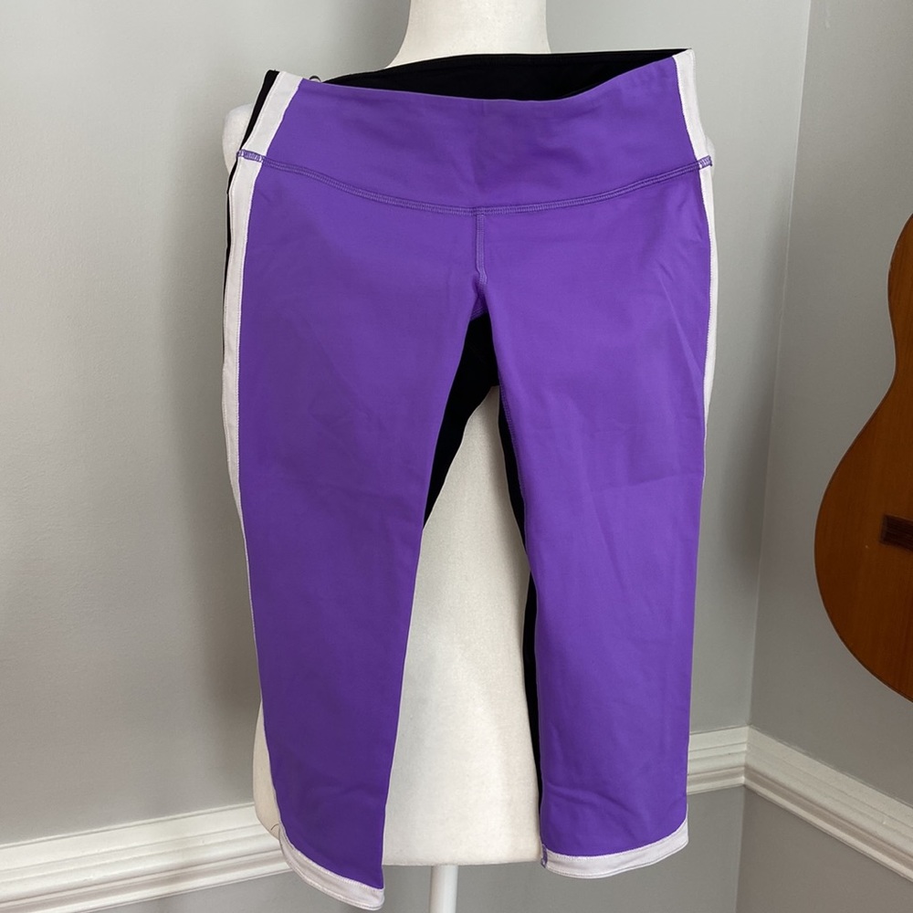 Lululemon Ignite Crop Power Purple/ Black/ White